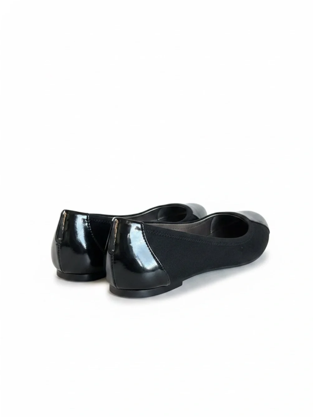 Calvin Klein Black Suede & Patent Leather Cap Toe Flats Size 7.5